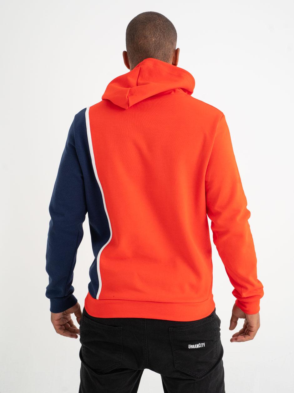【le coq sportif】 Logo Fleece Sweatshirt ★ Loose Fit Bluza Z Kapturem Le Coq Sportif Seasona 1 Czerwona