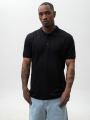 Koszulka Polo Z Krótkim Rękawem Męska Czarna Jigga Wear Simple Crown