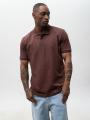 Koszulka Polo Z Krótkim Rękawem Męska Brązowa Jigga Wear Simple Crown