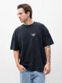 Koszulka Z Krótkim Rękawem Oversize Męska Czarna Acid Wash Jigga Wear Laur