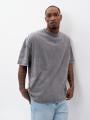 T-shirt Oversize Męski Szary Z Efektem Sprania UrbanCity No Logo