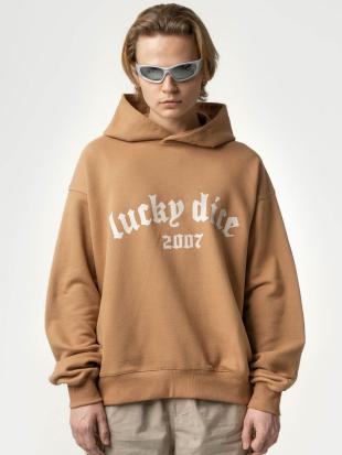 【LUCKY】 Bluza Z Kapturem Męska Jasna Brązowa Lucky Dice Bent Logo 2007