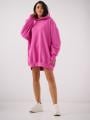 Bluza Z Kapturem Super Oversize Damska Różowa Natural Side Haft Logo