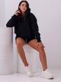 Bluza Z Kapturem Oversize Damska Czarna Natural Side Basic Logo