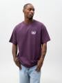 Koszulka Z Krótkim Rękawem Oversize Męska Jasna Fioletowa Jigga Wear Laur