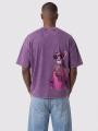T-Shirt Oversize Męski Fioletowy Acid Sprany Jigga Wear G Panther