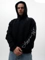 Bluza Z Kapturem Oversize Męska Czarna Jigga Wear Written Tag