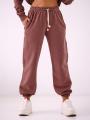 Spodnie Dresowe Baggy Damskie Brązowe Natural Side Basic Logo