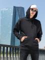 Bluza Z Kapturem Oversize Męska Czarna Build Your Brand BY074 No Logo