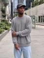 Sweter Oversize Męski Szary Jigga Wear
