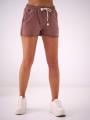 Spodenki Damskie Brązowe Natural Side Haft Logo