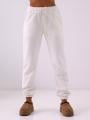 Spodnie Dresowe Damskie Ecru Natural Side Haft Logo