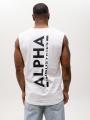 Koszulka Tank Top Męski Biały Alpha Industries Backprint