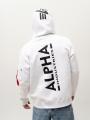 Rozpinana Bluza Z Kapturem Męska Biała Alpha Industries Back Print