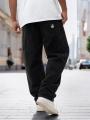 Spodnie Jeansowe Super Baggy Cargo Męskie Czarne Jigga Wear Base