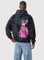 Bluza Z Kapturem Oversize Męska Acid Czarna Jigga Wear G Panther