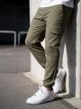 Spodnie Materiałowe Jogger Bojówki Ze Ściągaczem Oliwkowe Jigga Wear Stripe Ripstop Cargo