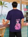 Koszulka Z Krótkim Rękawem Oversize Męska Fioletowa Jigga Wear G Panther