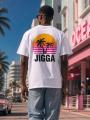 Koszulka Z Krótkim Rękawem Oversize Męska Biała Jigga Wear Palm