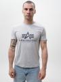Koszulka Z Krótkim Rękawem Męska Jasna Szara Alpha Industries Basic