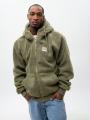 Kurtka Zimowa Z Kapturem Męska Oliwkowa Mass Patch Teddy