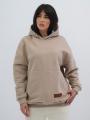 Bluza Z Kapturem Oversize Damska Beżowa Natural Side Compass