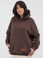 Bluza Z Kapturem Oversize Damska Brązowa Natural Side Compass