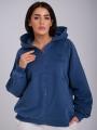 Bluza Z Kapturem Rozpinana Damska Granatowa Natural Side Logo