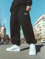 Spodnie Dresowe Baggy Męskie Czarne Lucky Dice LD Classic