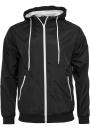 Kurtka Przejściowa Z Kapturem Męska Czarna Build Your Brand BY016 No Logo