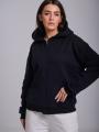 Bluza Z Kapturem Rozpinana Damska Czarna Natural Side Back Logo
