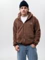 Rozpinana Bluza Sherpa Z Kapturem Męska Oversize BrązowaTeddy Simple Crown