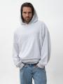 Bluza Z Kapturem Oversize Bez Nadruków Męska Szara Jigga Wear Pure