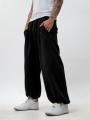 Spodnie Dresowe Szerokie Baggy Męskie Czarne Jigga Wear Pure
