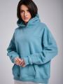 Bluza Z Kapturem Oversize Damska Jasna Zielona Natural Side Basic Logo