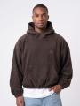 Bluza Z Kapturem Oversize Męska Brązowa Jigga Chill