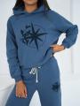 Bluza Z Kapturem Oversize Damska Niebieska Natural Side Big Compass