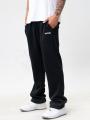 Spodnie Dresowe Męskie Loose Fit Czarne El Polako Small Logo