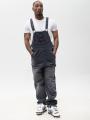 Spodnie Jeansowe Ogrodniczki Męskie Czarne Jigga Wear Logo Dungarees