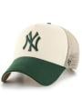 Czapka Z Daszkiem Trucker Beżowa / Zielona 47 Brand NY New York Yankees MLB Ballpark