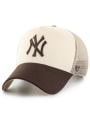 Czapka Z Daszkiem Trucker Beżowa / Brązowa 47 Brand NY New York Yankees MLB Ballpark