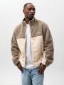 Kurtka Przejściowa Rozpinana Męska Beżowa Karl Kani Signature Rubber Patch Teddy