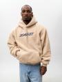 Bluza Z Kapturem Oversize Męska Beżowa Karl Kani Silver Teddy