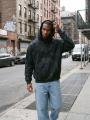 Bluza Z Kapturem Oversize Męska Sprana Czarna Jigga Wear Small Tag II