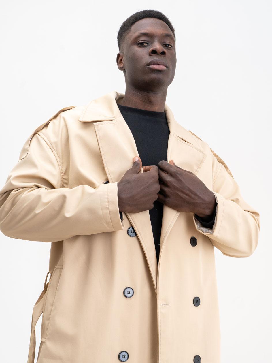 Kurtka Trench Męski Beżowy Plus Eighteen Classic