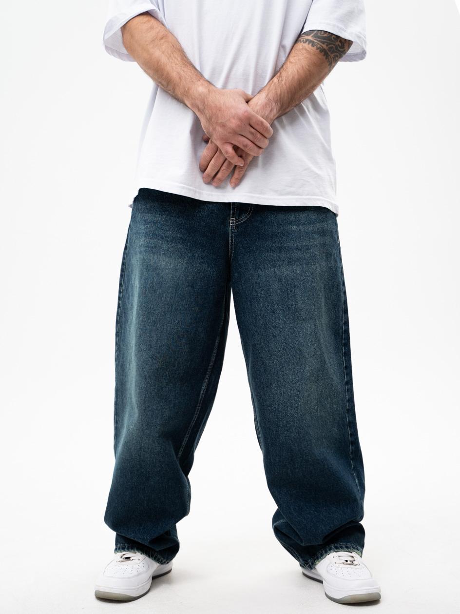 Spodnie Jeansowe Super Baggy Męskie Ciemne Niebieskie i8 Denim Classic