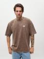 Koszulka Z Krótkim Rękawem Oversize Męska Jasna Brązowa Sprana Lucky Dice Small Dice