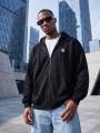 Bluza Z Kapturem Rozpinana Oversize Męska Czarna Jigga Wear Crown
