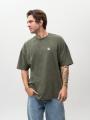 Koszulka Z Krótkim Rękawem Oversize Męska Oliwkowa Sprana Jigga Wear Mini Crown