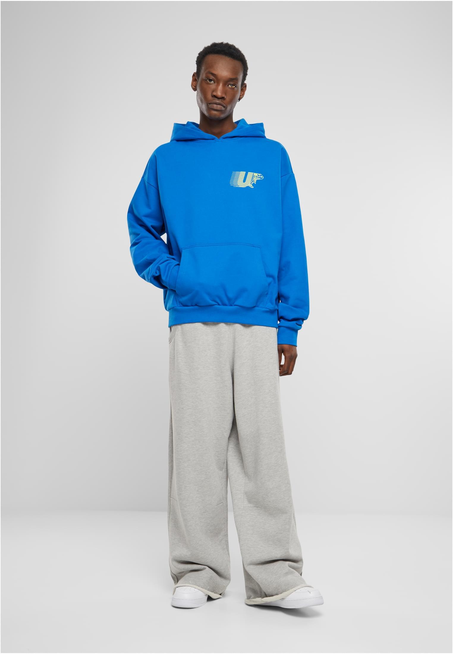 Bluza Z Kapturem Niebieska Męska Oversize Upscale Athletic